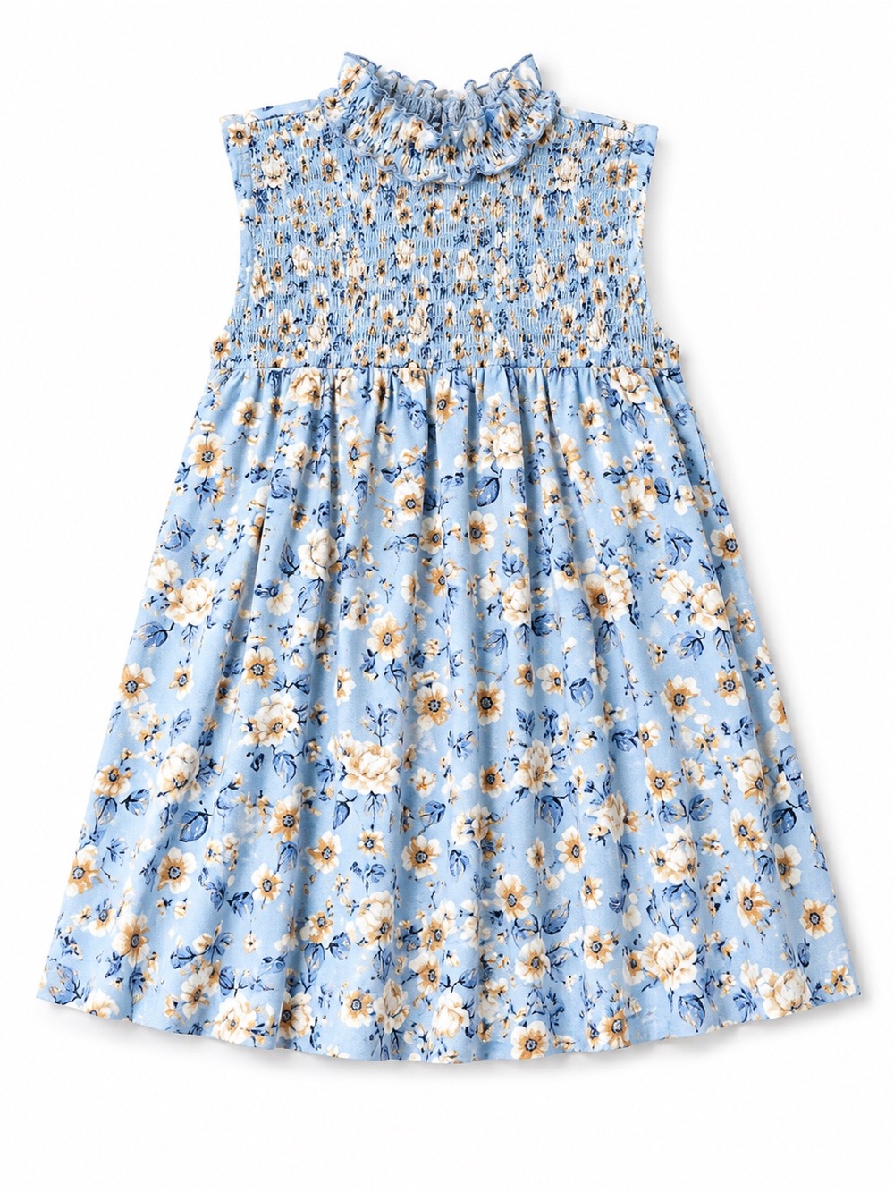 Mi Ami Floral Smocked Sleeveless Peplum Top